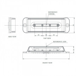 Lampa kierunkowa  stroboskop 4 LED blue R10 R65 110MM