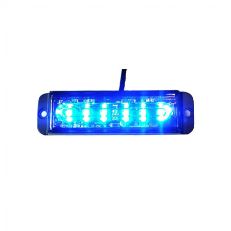 Lampa kierunkowa  stroboskop 6 LED blue R10 R65 130MM