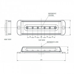 Lampa kierunkowa  stroboskop 6 LED blue R10 R65 130MM