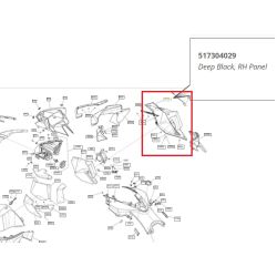 Panel prawy Deep Black Ski-Doo BRP 517304029