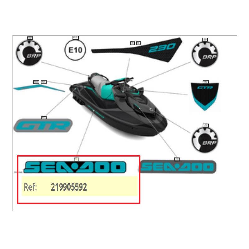 Naklejka Sea-Doo GTI, GTR Reef Blue BRP 219905592
