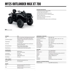 Can-Am Outlander MAX XT 700 Platinum Satin 2025