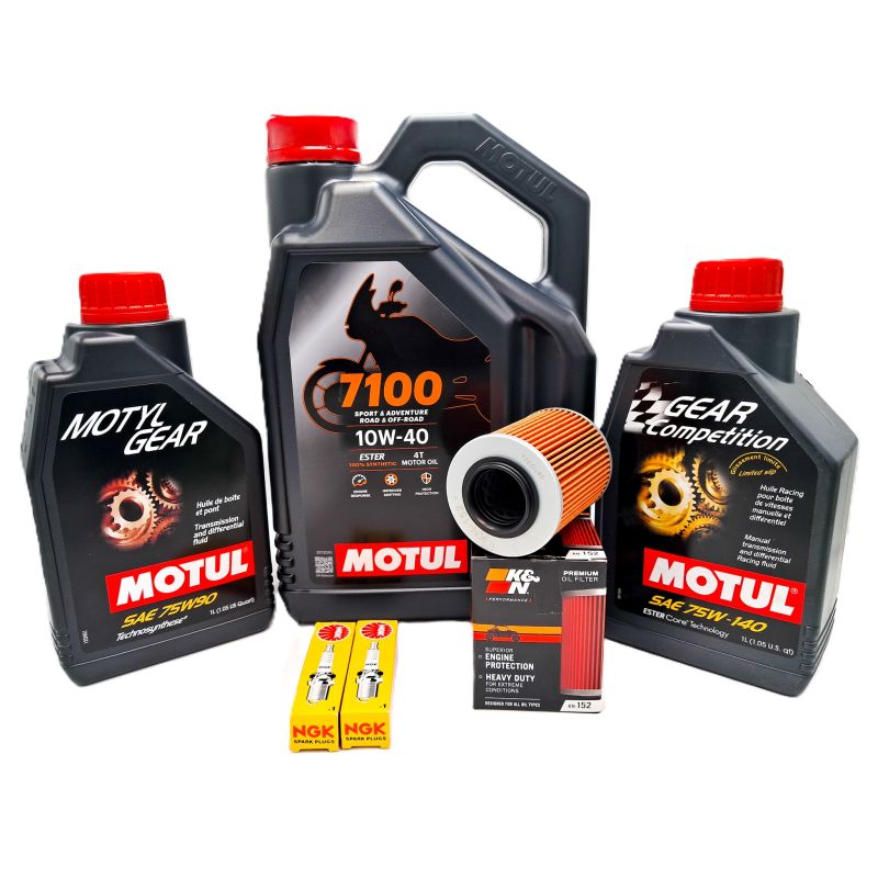 Zestaw olejowy BRP CAN AM Motul + filtr oleju K&N + świece NGK