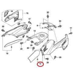 Osłona lewa baku OEM Honda 83650-HN8-B40ZC używana
