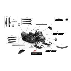Naklejka 850 E-TEC Black/Silver Ski-doo 516007955