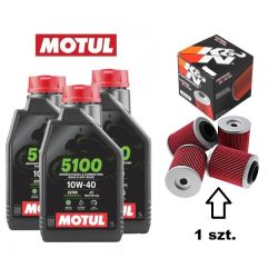 Zestaw olejowy Motul silnik + filtr KN Benda Redstone 550
