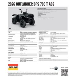 Can-Am Outlander DPS T ABS 700 2026 1ETK T3b