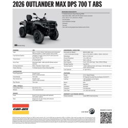 Can-Am Outlander Max DPS 700 T ABS 2026 1WTL T3b