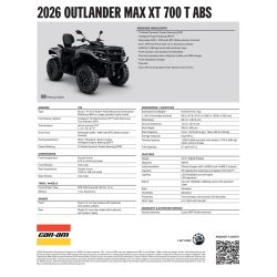 Can-Am Outlander Max Xt 700 T ABS 1YTE T3b 2026