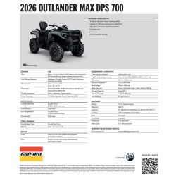 Can-Am Outlander Max DPS 700 1WTH 2026