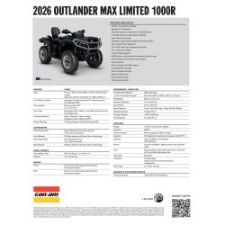 Can-Am Outlander Max Limited 1000R SAS 4WTJ 2026