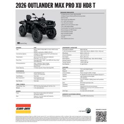 Can-Am Outlander Max Pro XU HD8 T3b 4YTA 2026