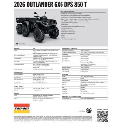 Can-Am Outlander 6x6 DPS 850 T T3b 2GTA 2026