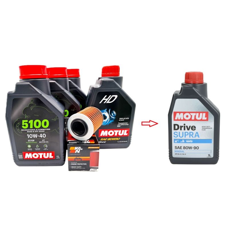 Zestaw Olejowy serwisowy Motul + filtr oleju K&N do CFMOTO 450 520 550 600