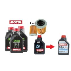 Zestaw serwisowy Motul silnik + dyfry +  filtr OE  Benda Redstone 550