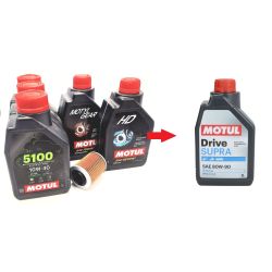 Zestaw Olejowy serwisowy Motul + filtr oleju Hiflo do Stels 850
