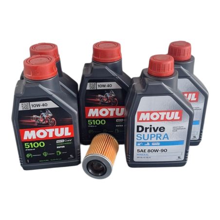 Zestaw serwisowy Motul silnik + skrzynia + dyfry + filtr OE Benda Redstone 1000